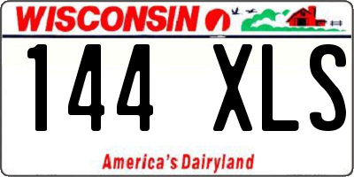 WI license plate 144XLS