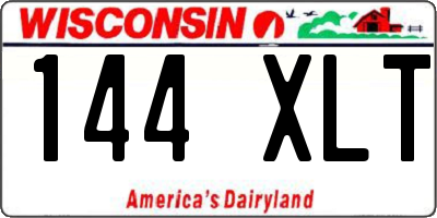 WI license plate 144XLT