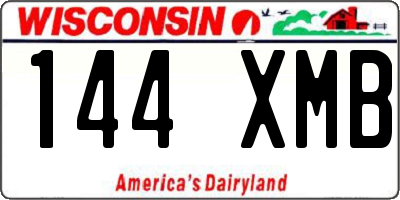 WI license plate 144XMB