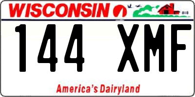 WI license plate 144XMF