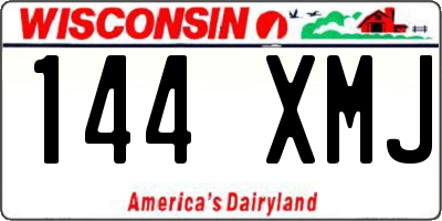 WI license plate 144XMJ