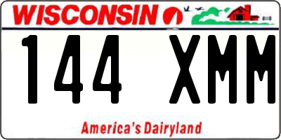WI license plate 144XMM