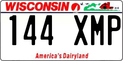 WI license plate 144XMP
