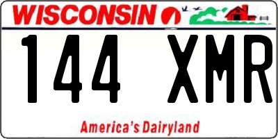 WI license plate 144XMR