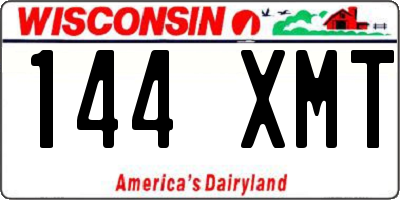 WI license plate 144XMT