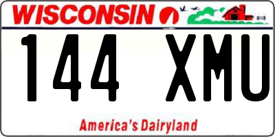 WI license plate 144XMU