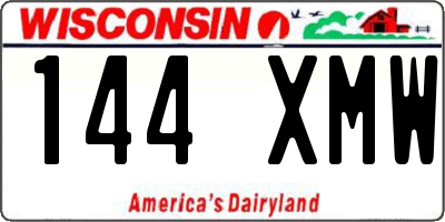 WI license plate 144XMW