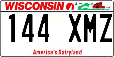 WI license plate 144XMZ