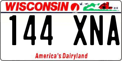 WI license plate 144XNA