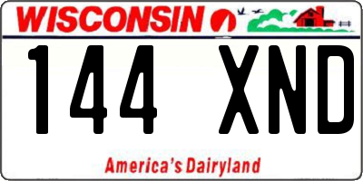 WI license plate 144XND