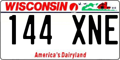 WI license plate 144XNE