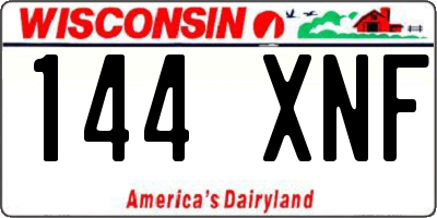 WI license plate 144XNF