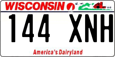 WI license plate 144XNH