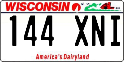 WI license plate 144XNI