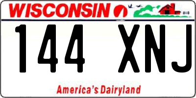 WI license plate 144XNJ
