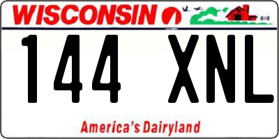 WI license plate 144XNL