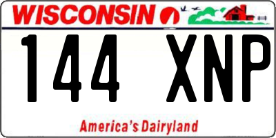 WI license plate 144XNP