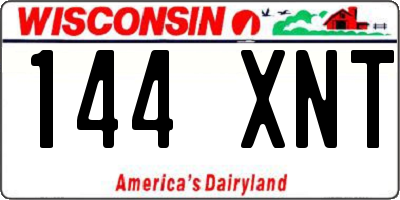 WI license plate 144XNT