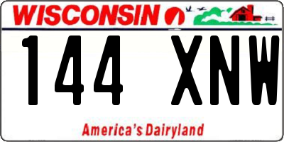 WI license plate 144XNW