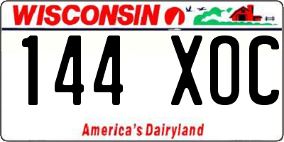 WI license plate 144XOC