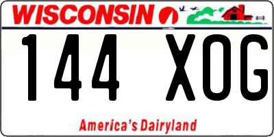 WI license plate 144XOG