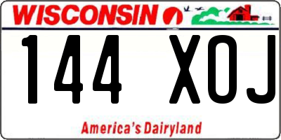 WI license plate 144XOJ