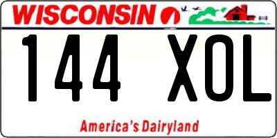 WI license plate 144XOL
