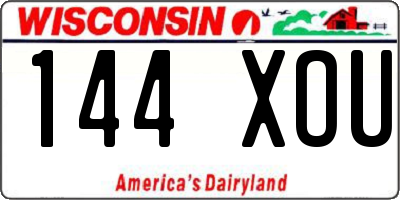 WI license plate 144XOU
