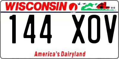 WI license plate 144XOV