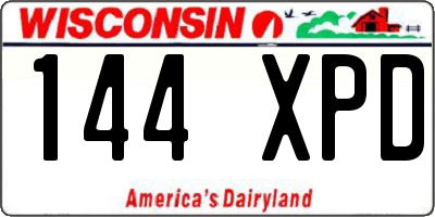 WI license plate 144XPD