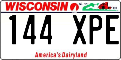 WI license plate 144XPE