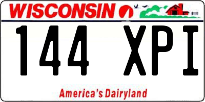WI license plate 144XPI