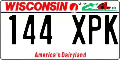 WI license plate 144XPK