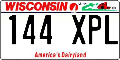 WI license plate 144XPL