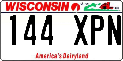 WI license plate 144XPN