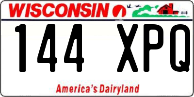 WI license plate 144XPQ
