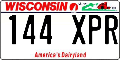 WI license plate 144XPR