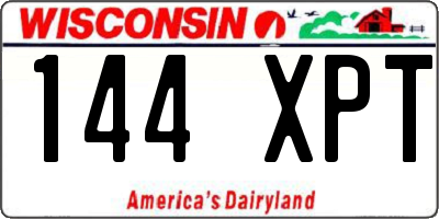 WI license plate 144XPT