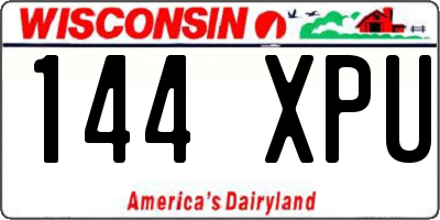 WI license plate 144XPU