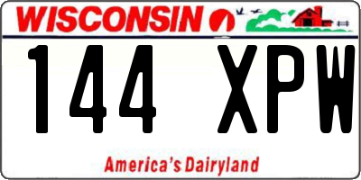 WI license plate 144XPW