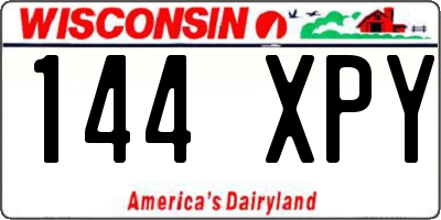 WI license plate 144XPY