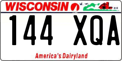 WI license plate 144XQA