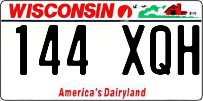 WI license plate 144XQH