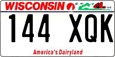 WI license plate 144XQK