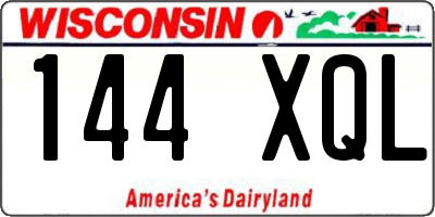 WI license plate 144XQL