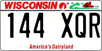 WI license plate 144XQR