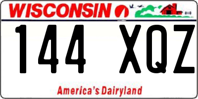 WI license plate 144XQZ