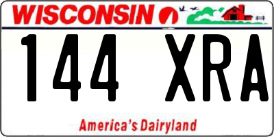 WI license plate 144XRA