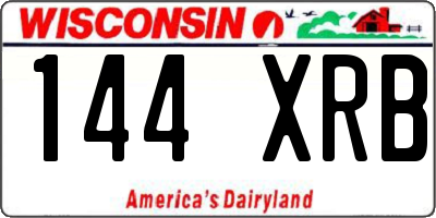 WI license plate 144XRB