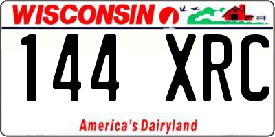 WI license plate 144XRC